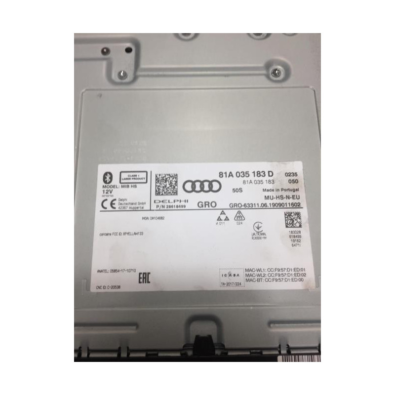 Autoradio d'origine AUDI A3 3 SPORTBACK PHASE 2 d’occasion