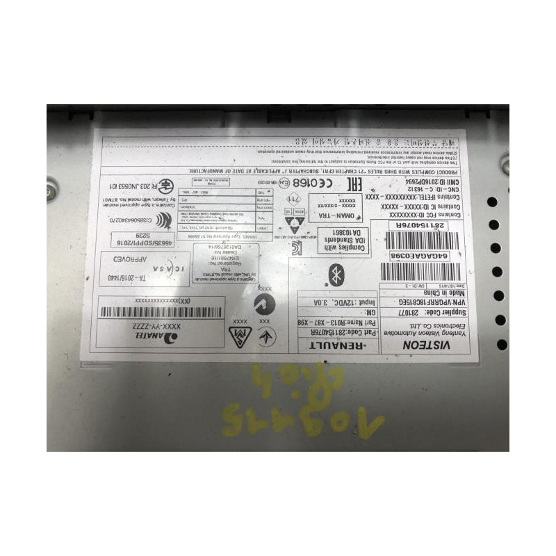 Autoradio d'origine RENAULT CLIO 4 PHASE 2 d’occasion