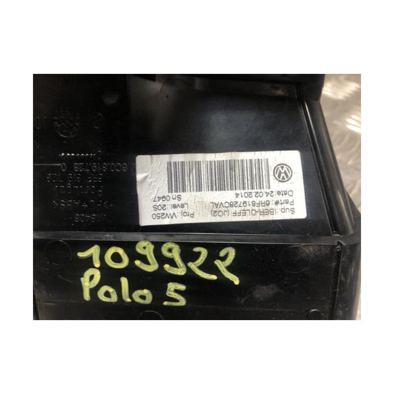 Aerateur tableau de bord VOLKSWAGEN POLO 5 PHASE 1 d’occasion
