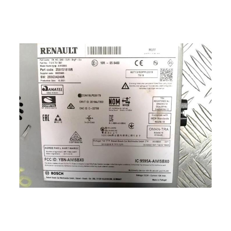 Autoradio d'origine RENAULT MEGANE 4 PHASE 2 d’occasion
