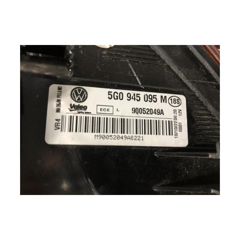 Feu arriere principal gauche (feux) VOLKSWAGEN GOLF 7 PHASE 1 d’occasion