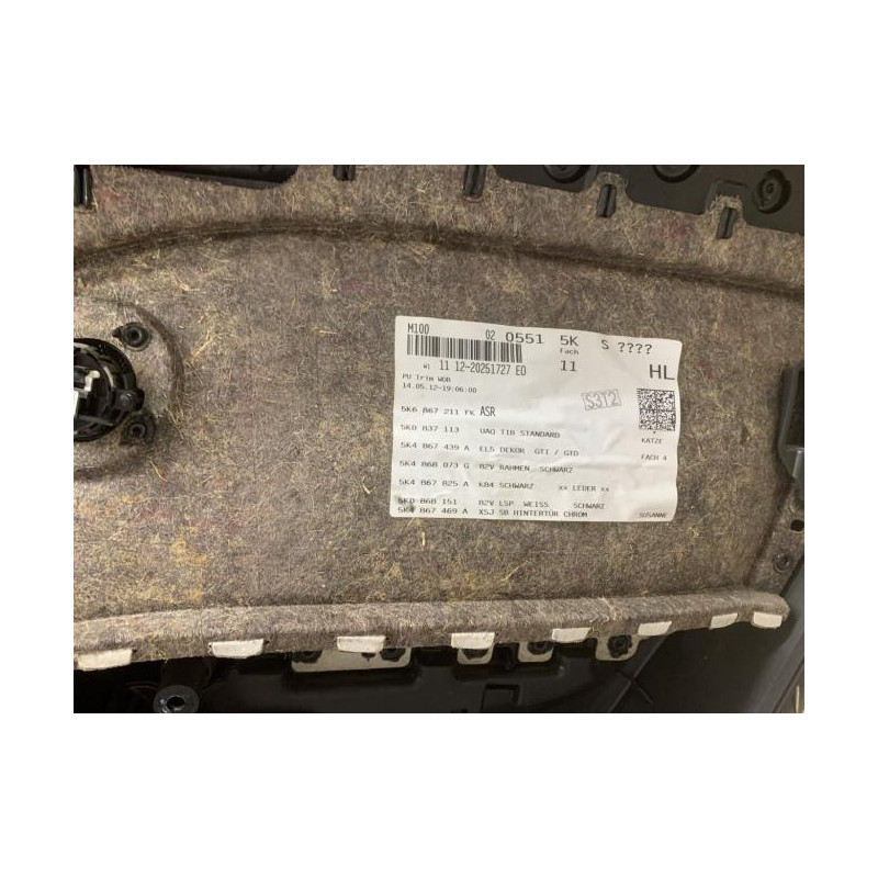 Panneau de porte arriere gauche VOLKSWAGEN GOLF 6 d’occasion