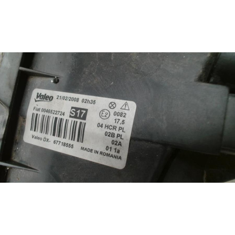 Optique avant principal droit (feux)(phare) FIAT PUNTO 2 PHASE 1 d’occasion