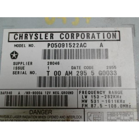 Autoradio d'origine CHRYSLER PT CRUISER PHASE 2 BREAK d’occasion