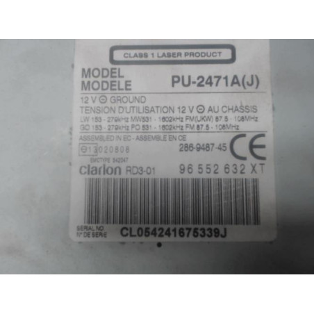 Autoradio d'origine PEUGEOT 206 PHASE 2 d’occasion