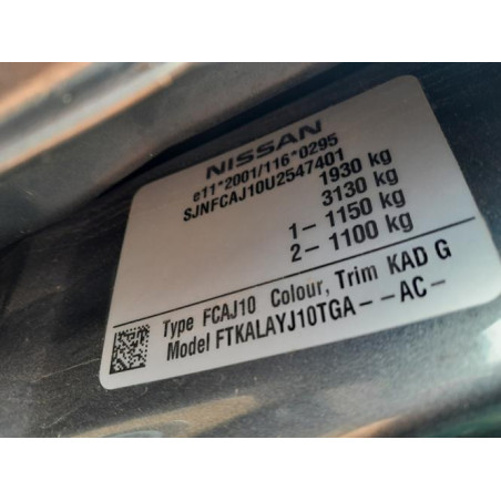 Poignee porte arriere droit NISSAN QASHQAI 1 PHASE 2 d’occasion