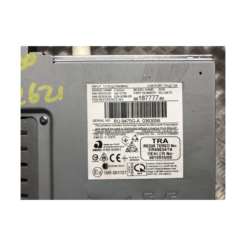 Autoradio d'origine CITROEN BERLINGO 3 M PHASE 1 d’occasion