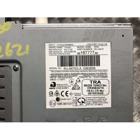 Autoradio d'origine CITROEN BERLINGO 3 M PHASE 1 d’occasion