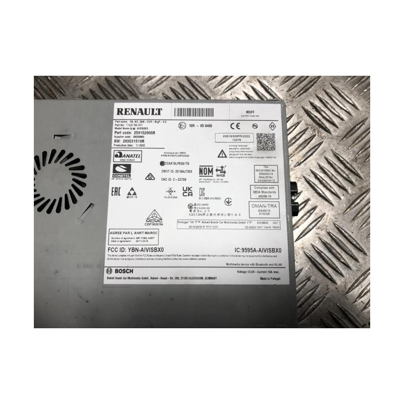 Autoradio d'origine RENAULT CAPTUR 2 PHASE 1 d’occasion