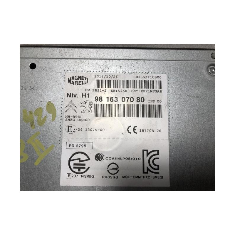 Autoradio d'origine PEUGEOT 308 2 SW PHASE 1 BREAK d’occasion