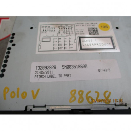 Autoradio d'origine VOLKSWAGEN POLO V (6R/6C) PHASE 1 d’occasion