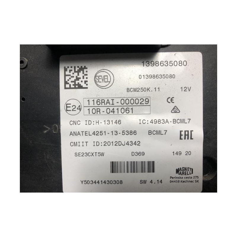 Boitier BSI PEUGEOT BOXER 3 PHASE 2 d’occasion