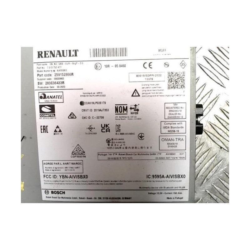 Autoradio d'origine RENAULT CAPTUR 2 PHASE 1 d’occasion