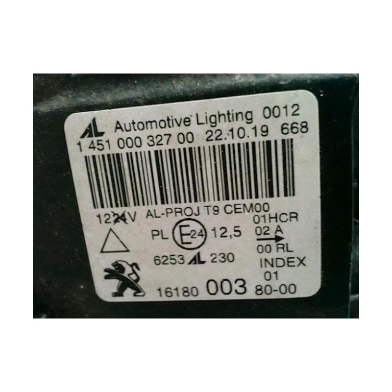 Optique avant principal gauche (feux)(phare) PEUGEOT 308 2 PHASE 2 d’occasion