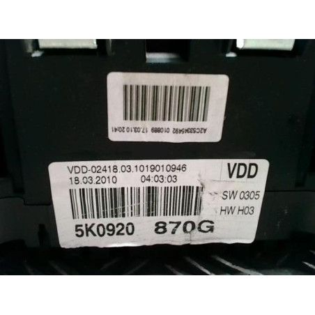 Compteur VOLKSWAGEN GOLF 6 d’occasion