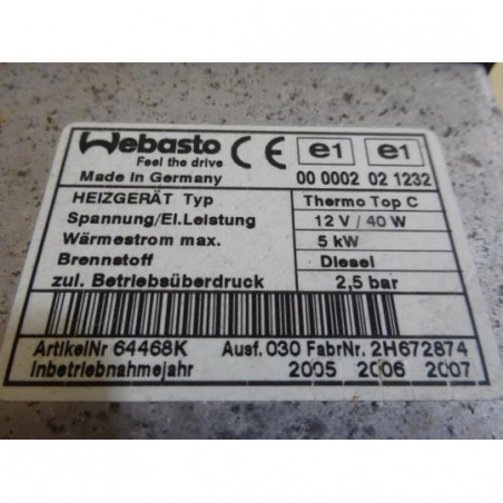Chauffage auxiliaire BMW X5 (E53) PHASE 2 d’occasion
