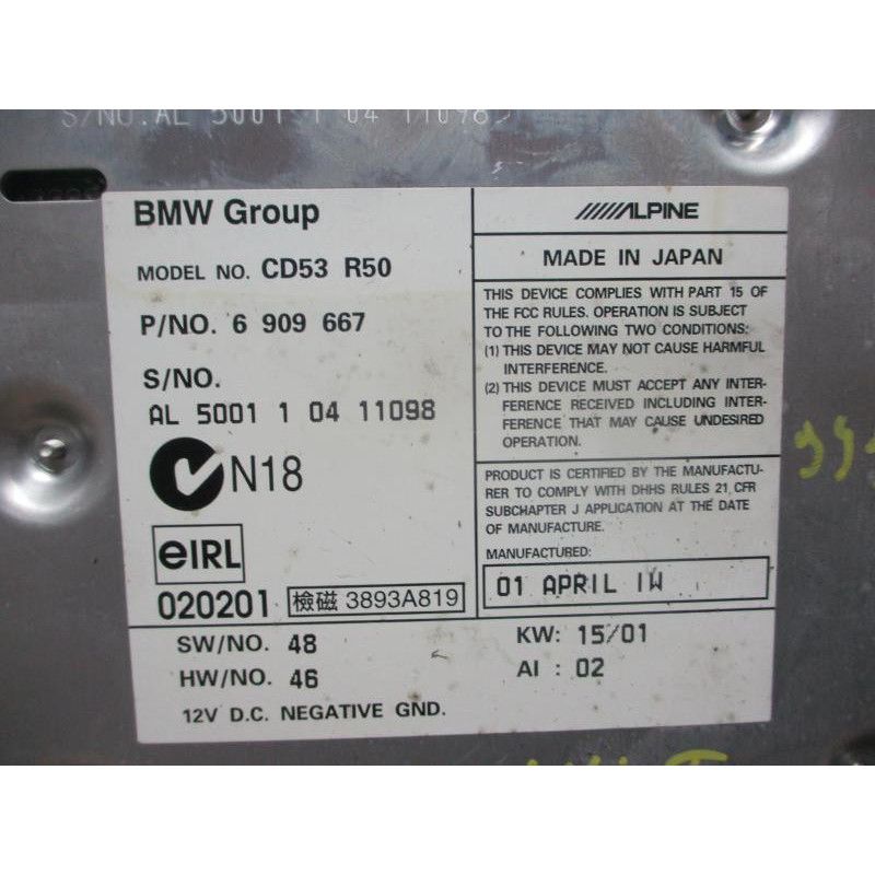 Autoradio d'origine MINI MINI I (R50/53) d’occasion