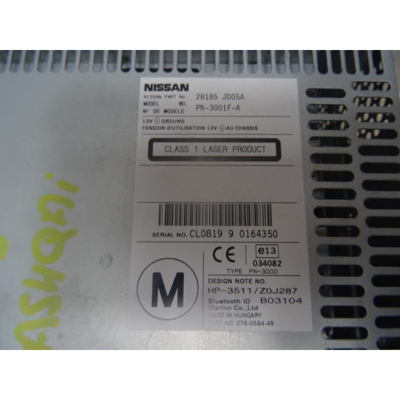 Autoradio d'origine NISSAN QASHQAI 1 PHASE 1 d’occasion