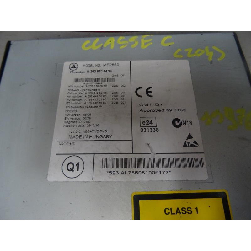 Autoradio d'origine MERCEDES CLASSE CLC 203 COUPE d’occasion