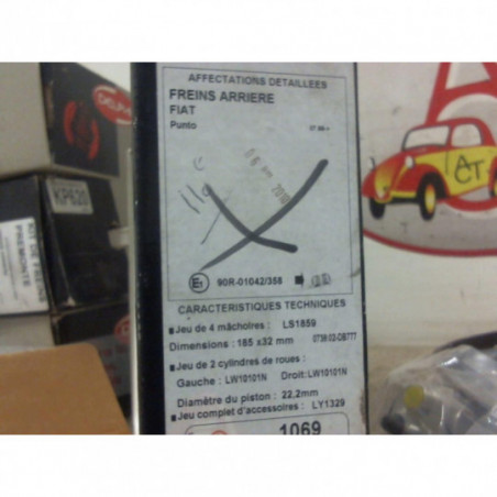 Kit de freins arriere FIAT  d’occasion