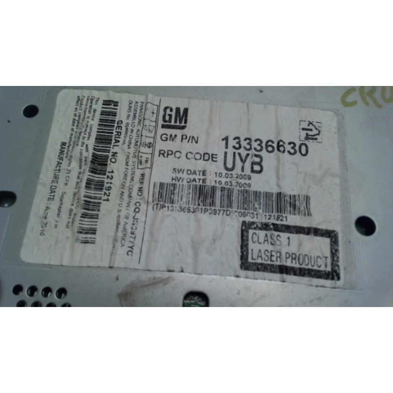 Autoradio d'origine CHEVROLET CRUZE PHASE 1 d’occasion