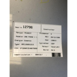 Moteur PEUGEOT 206 PHASE 1 d’occasion