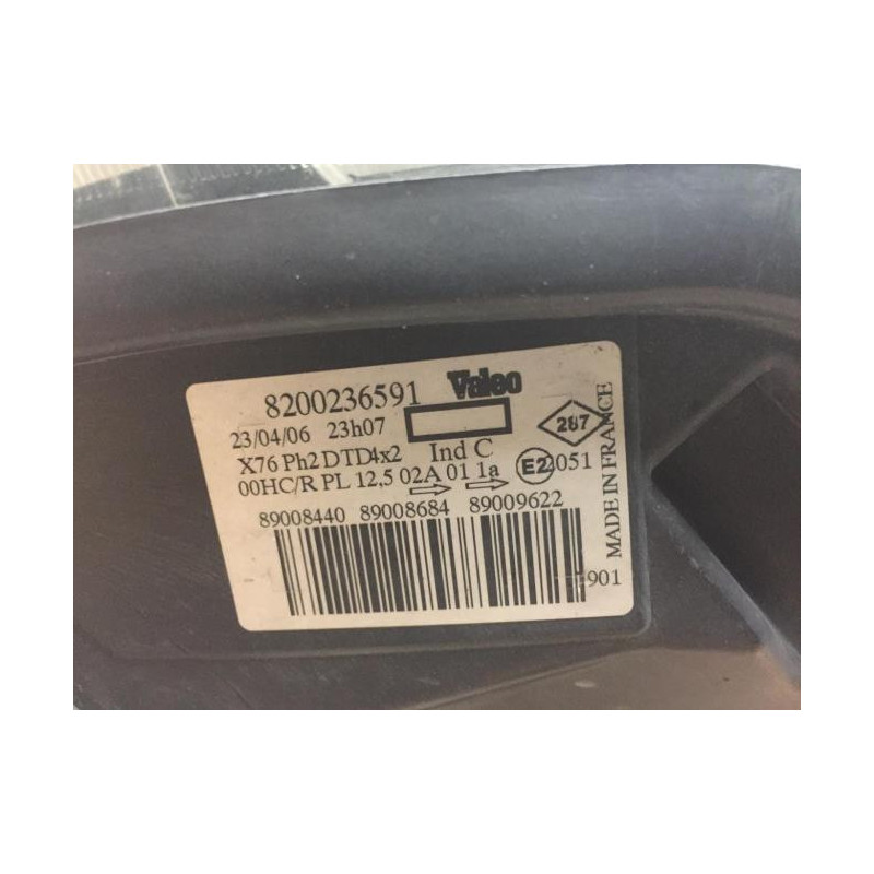 Optique avant principal droit (feux)(phare) RENAULT KANGOO 1 PHASE 2 d’occasion